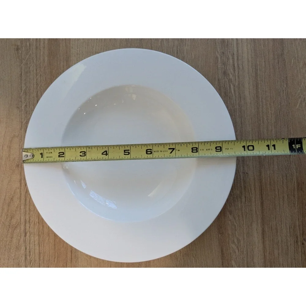 Set of 2 Villeroy & Boch White Wide Rim Soup Pasta Bowls‎ Anmut 9.5''